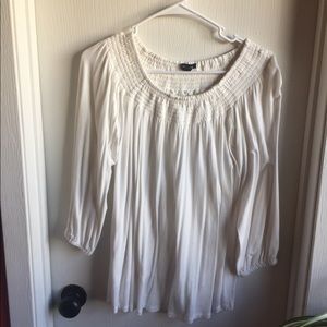 Flowing White/Ivory Long-sleeve Tunic